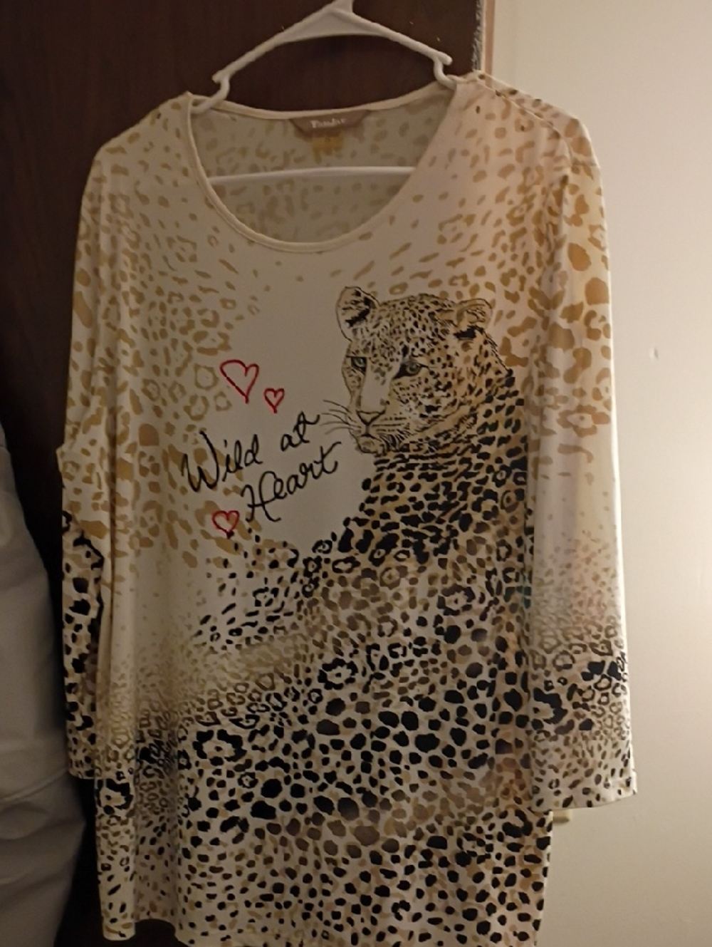 TanJay Cream and Light Tan Leopard Print Top - Picture 2 of 4